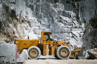a yellow construction vehicle