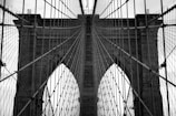 a close-up of Brooklyn Bridge