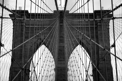 a close-up of Brooklyn Bridge