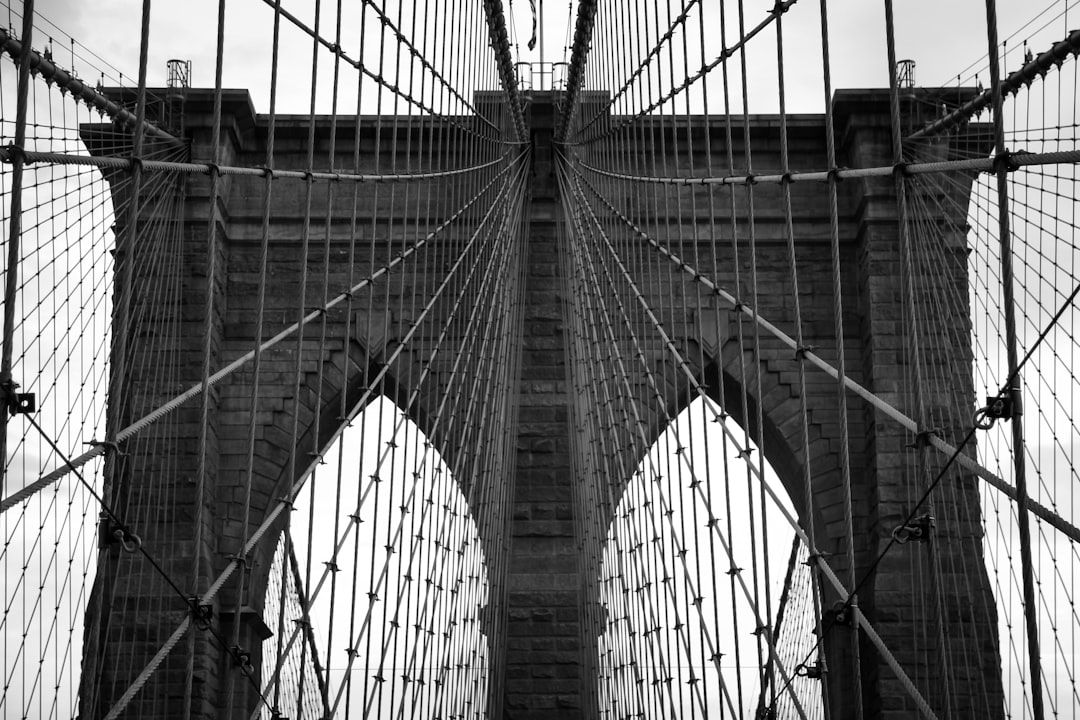 a close-up of Brooklyn Bridge,