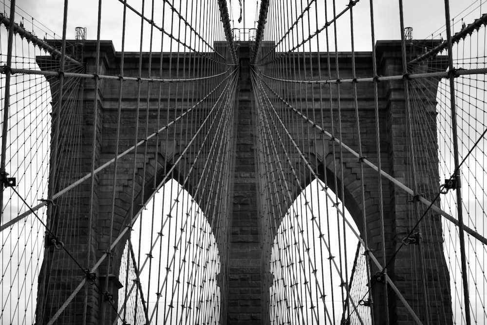 a close-up of Brooklyn Bridge