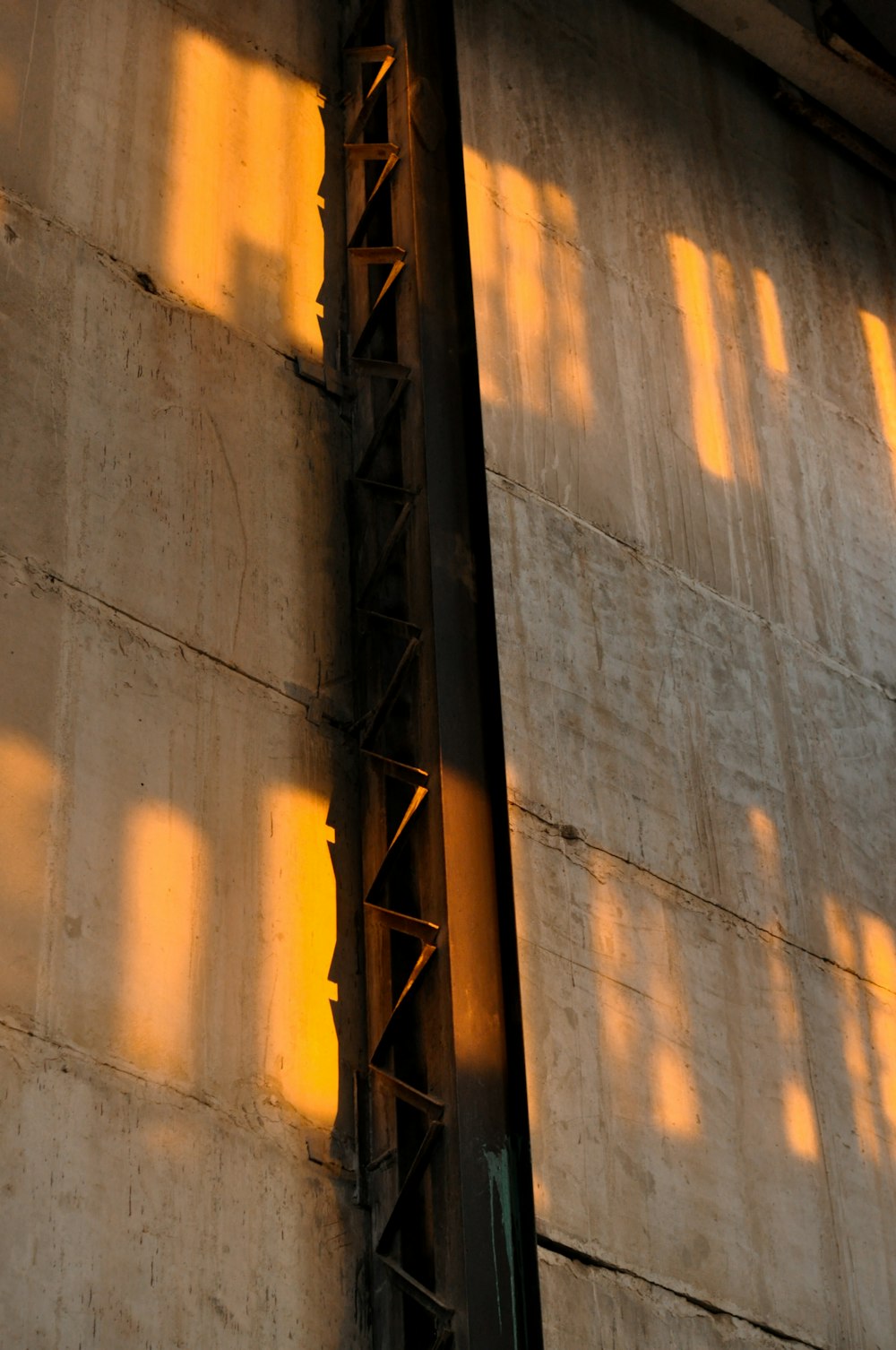 a ladder leaning against a wall