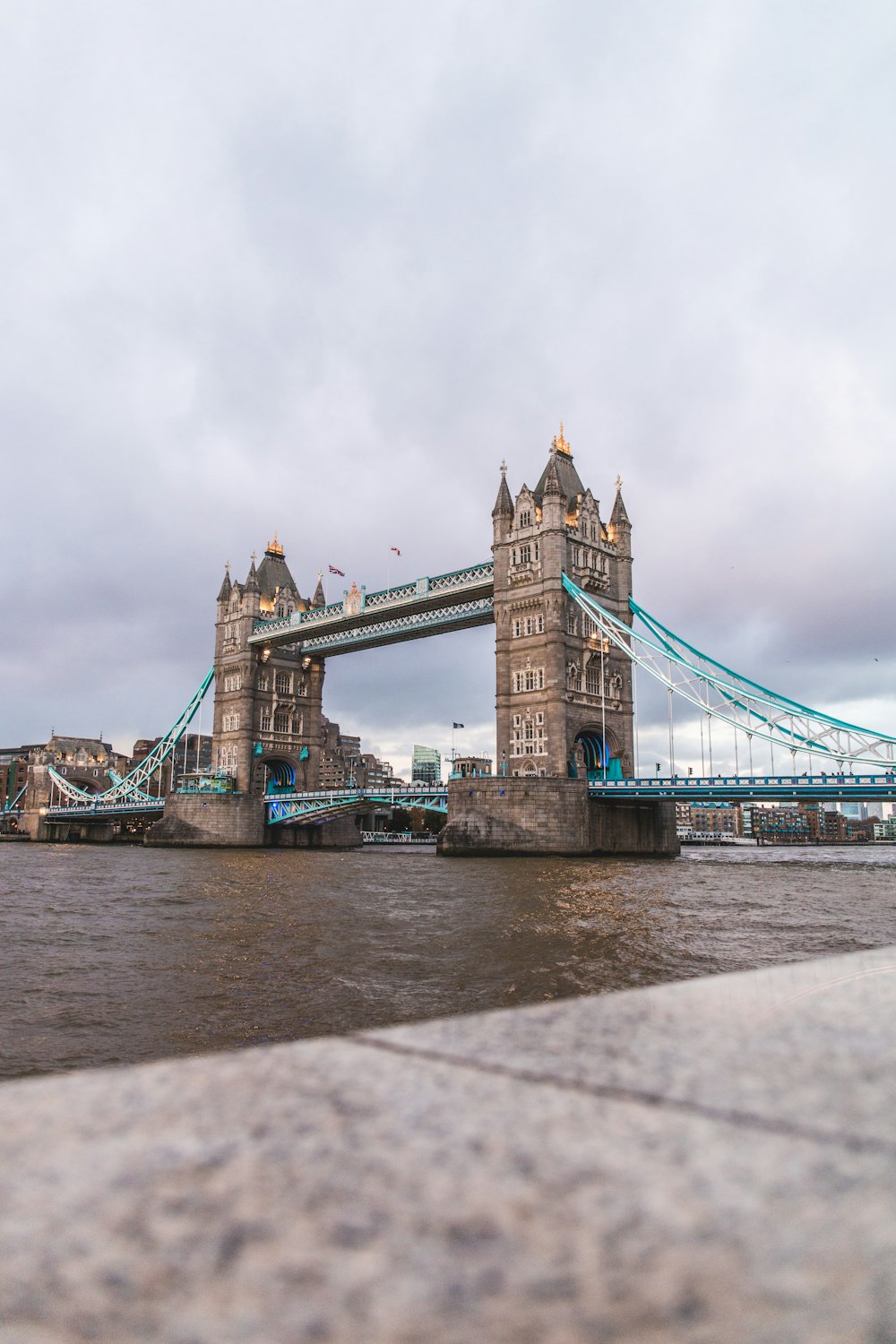 a bridge with towers and towers