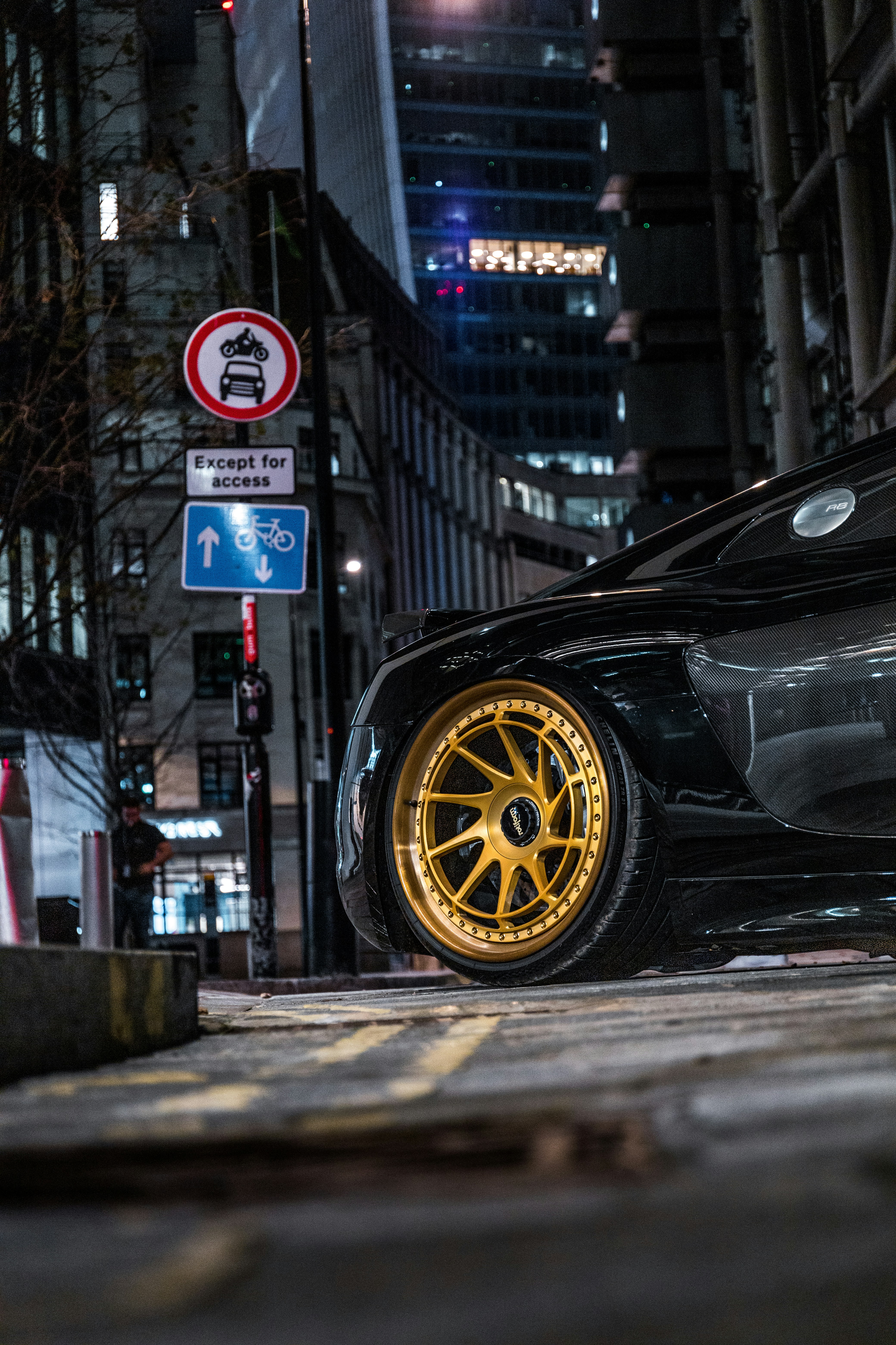 a car parked on the side of a street