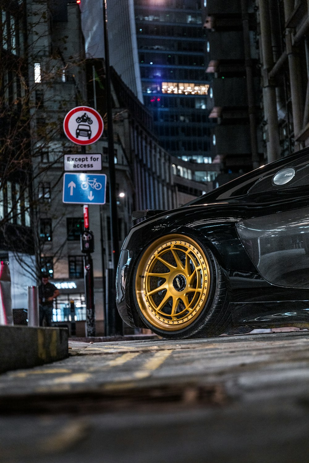 a car parked on the side of a street