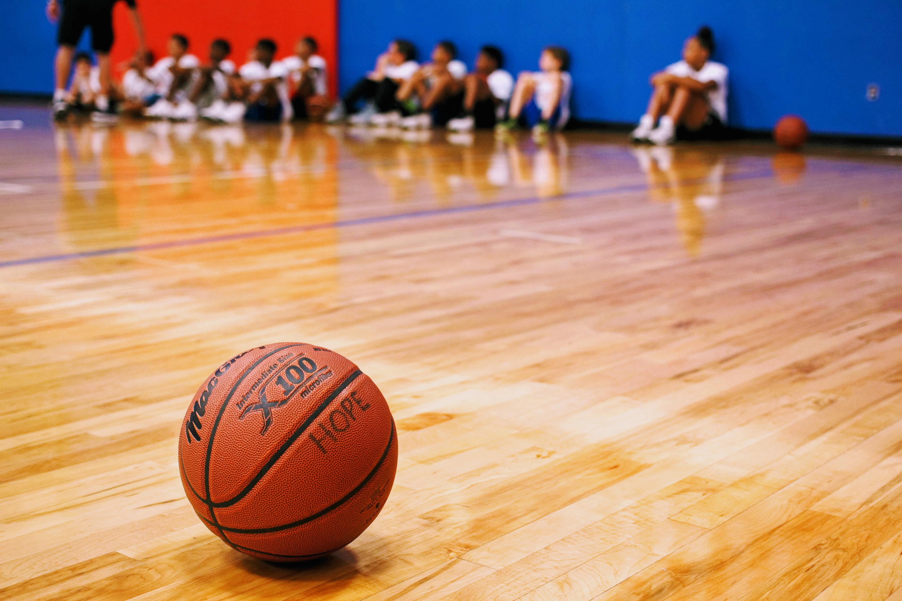 Youth basketball team practice