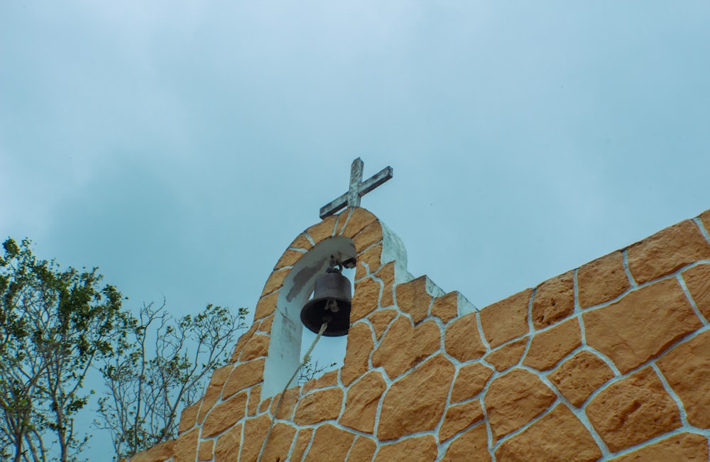 a bell on a roof