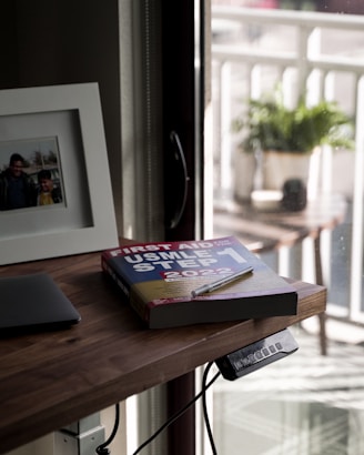 a book on a desk
