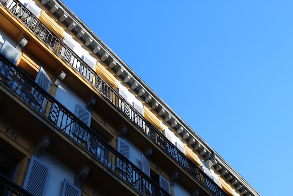 a building with a blue sky