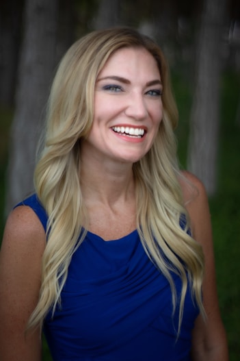 a woman with blonde hair