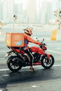 a person riding a motorcycle