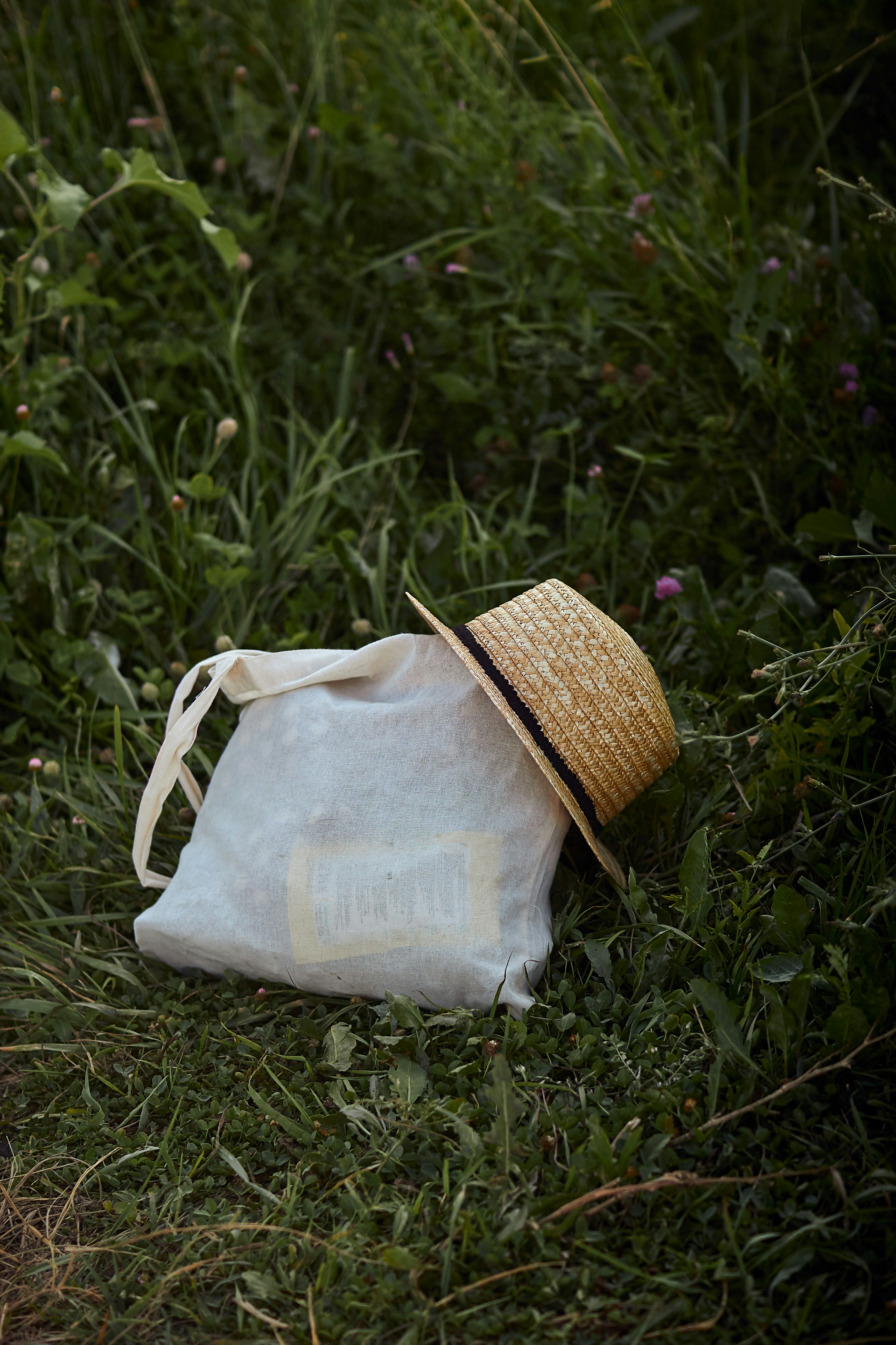 a basket on the grass
