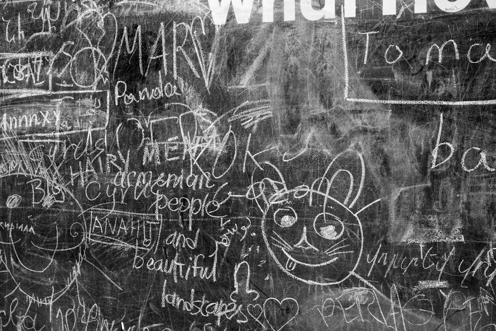 a blackboard with writing on it