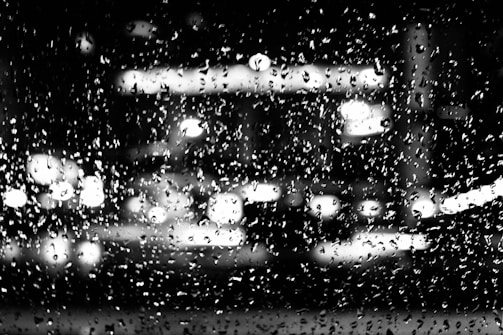 a window with rain drops on it