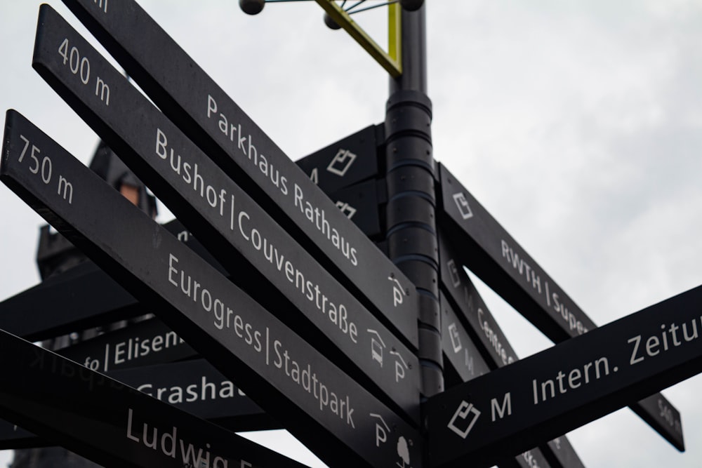 a group of street signs