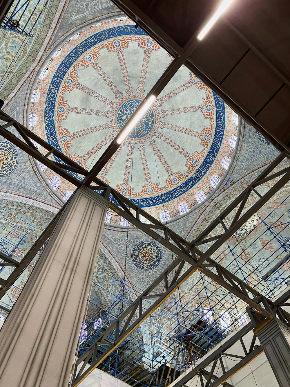 a large circular structure with a circular roof