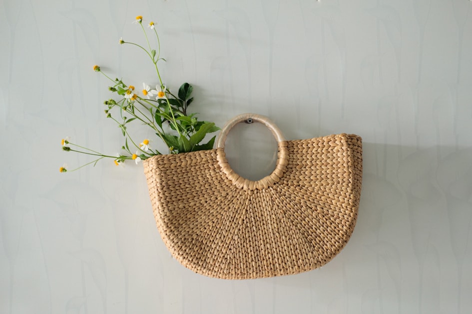 a basket with a plant in it
