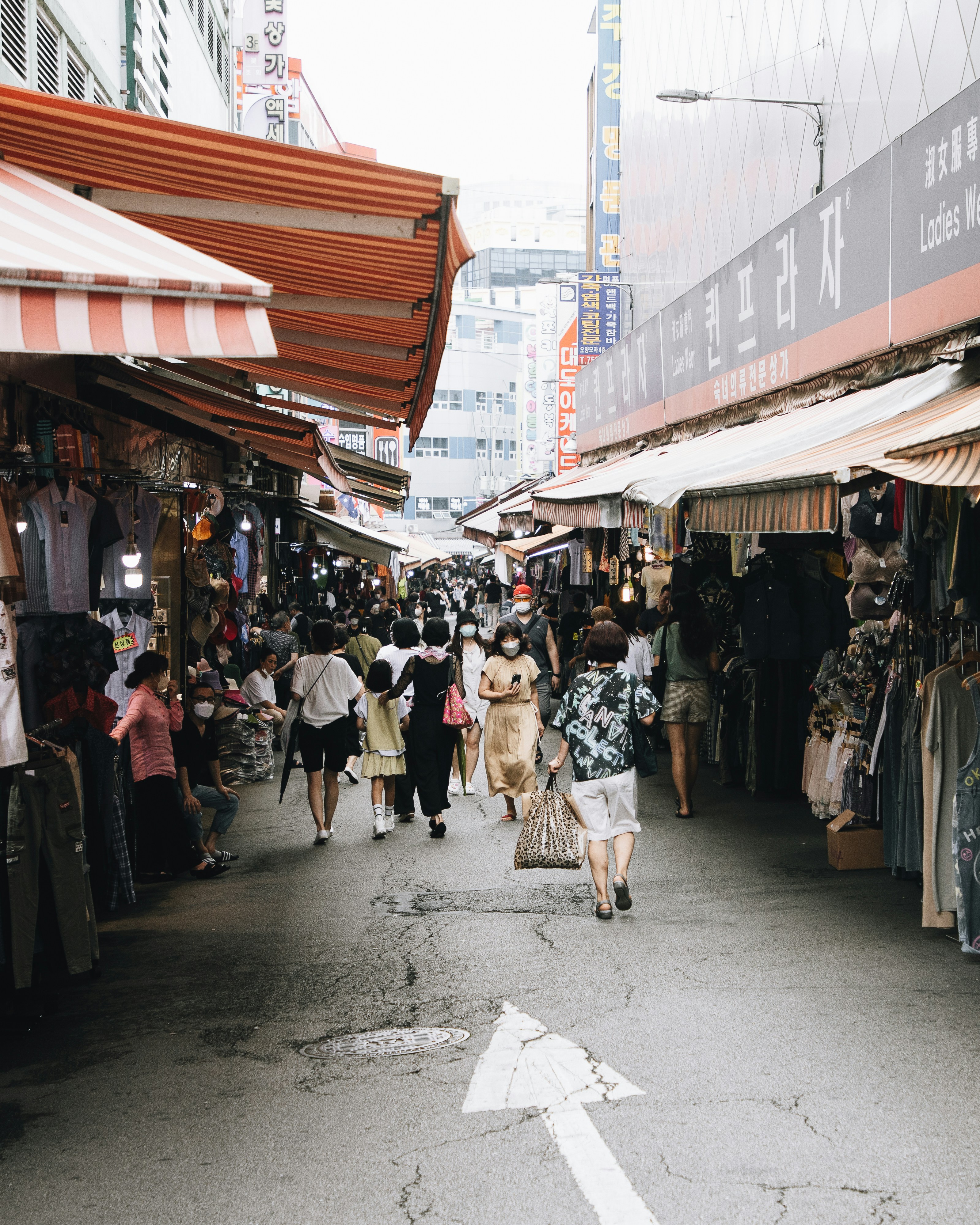 people walking in a street