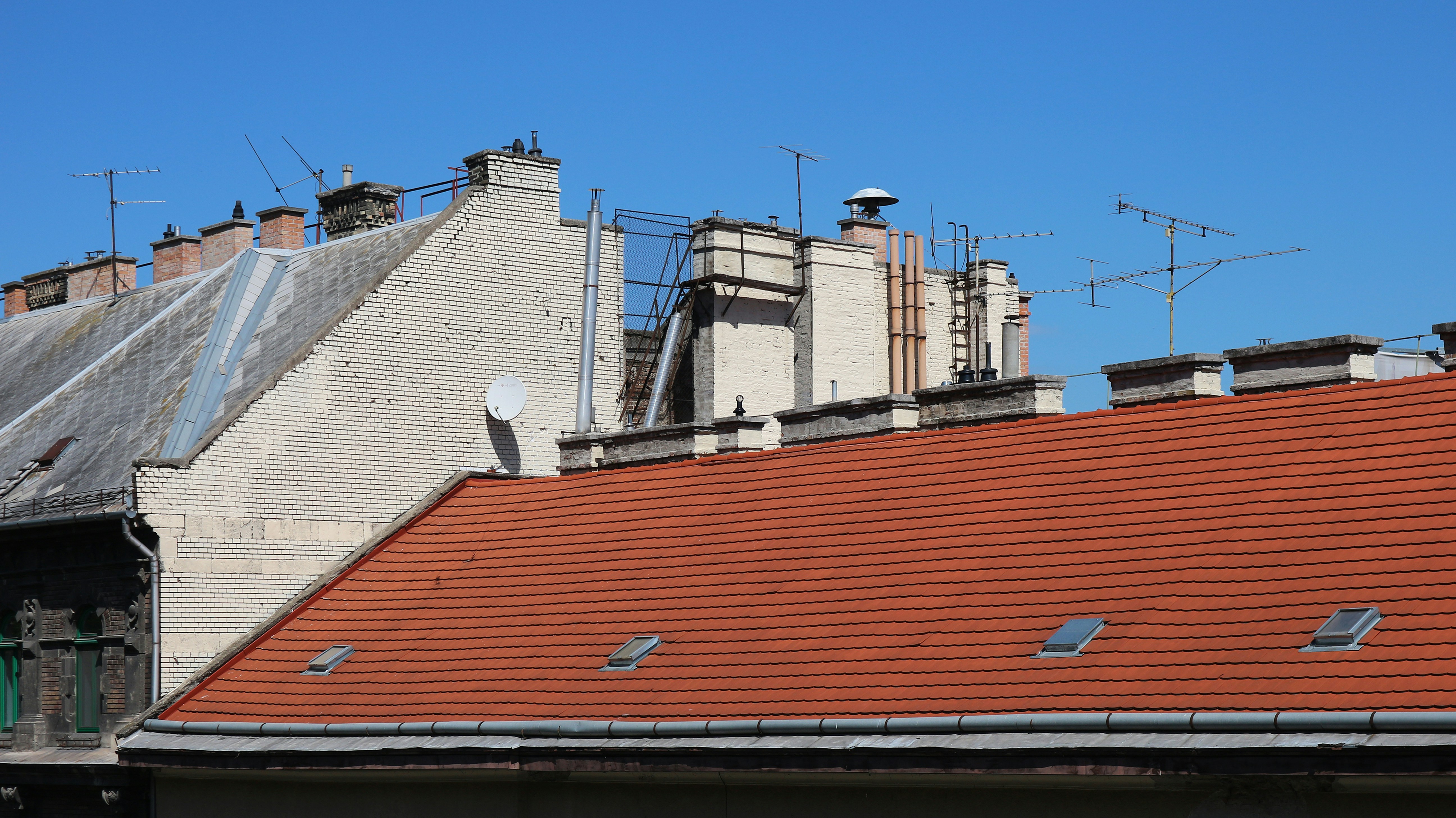 a building with a red roof