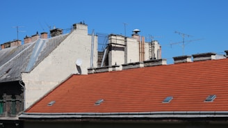 a building with a red roof