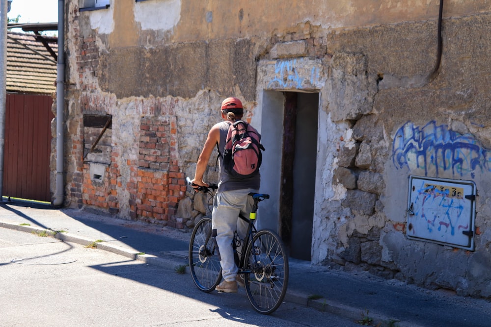 a person riding a bicycle