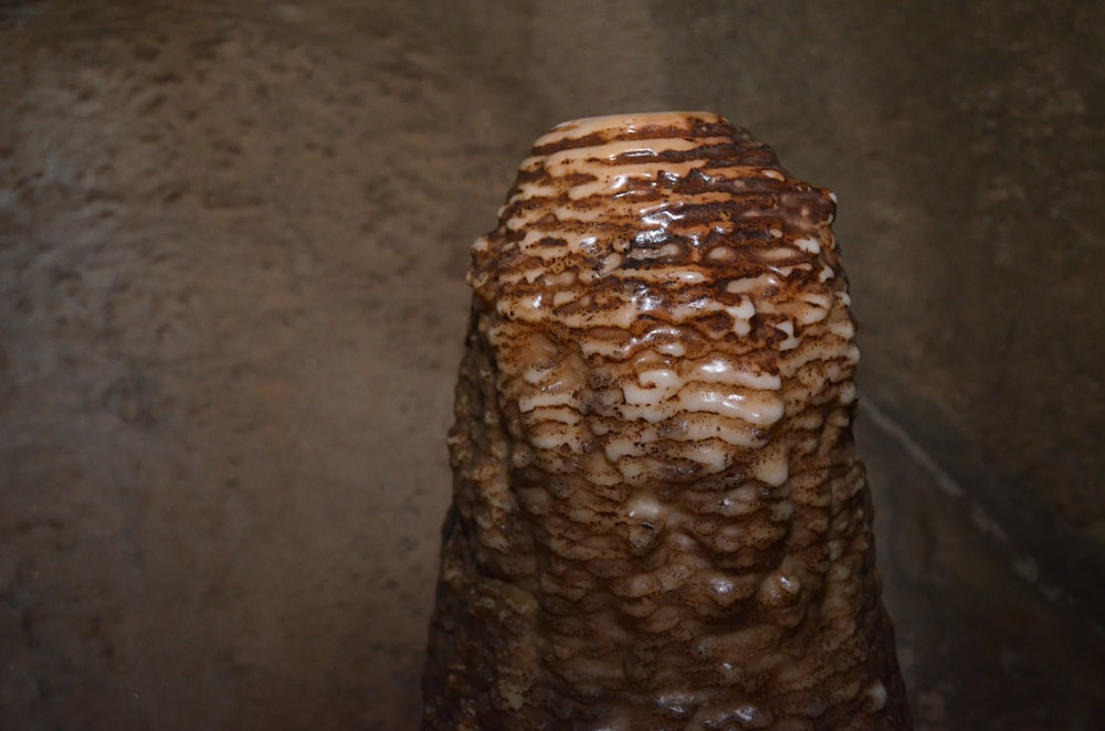 a close up of a rock