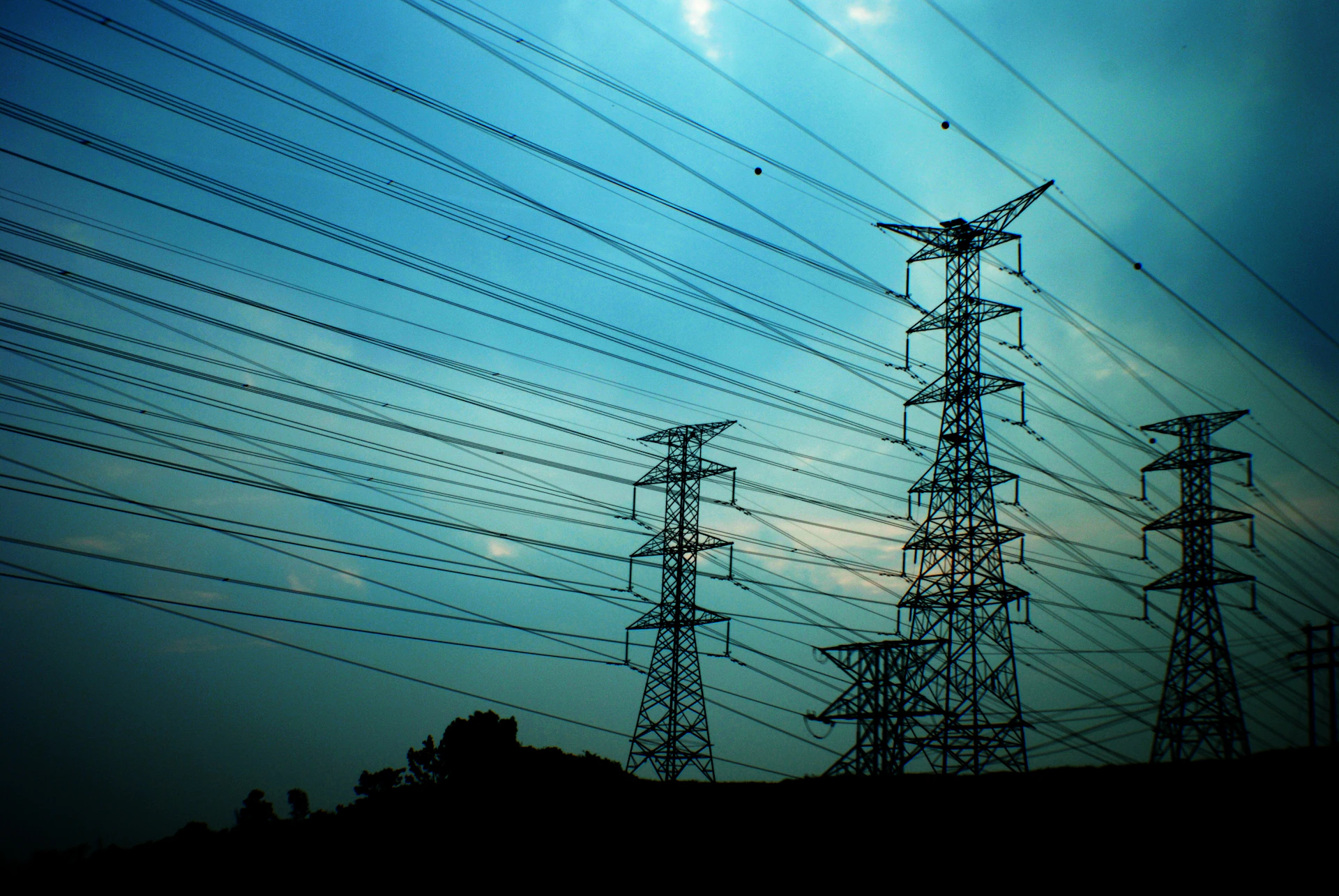power lines and towers