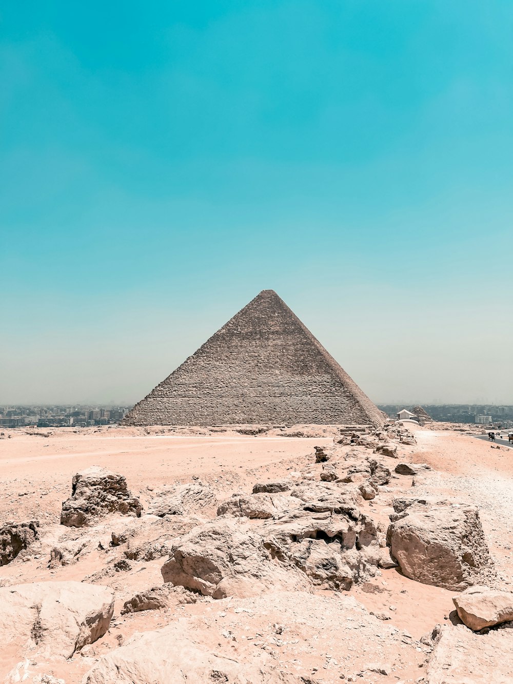 a pyramid in a desert