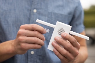 a person holding a card