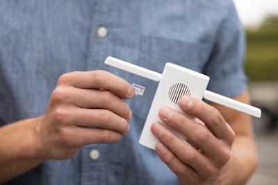 a person holding a card
