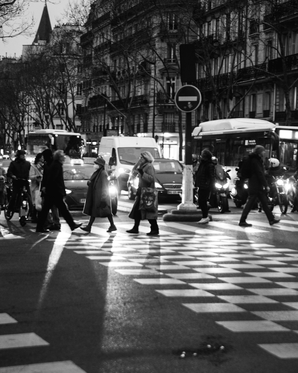 people crossing the street