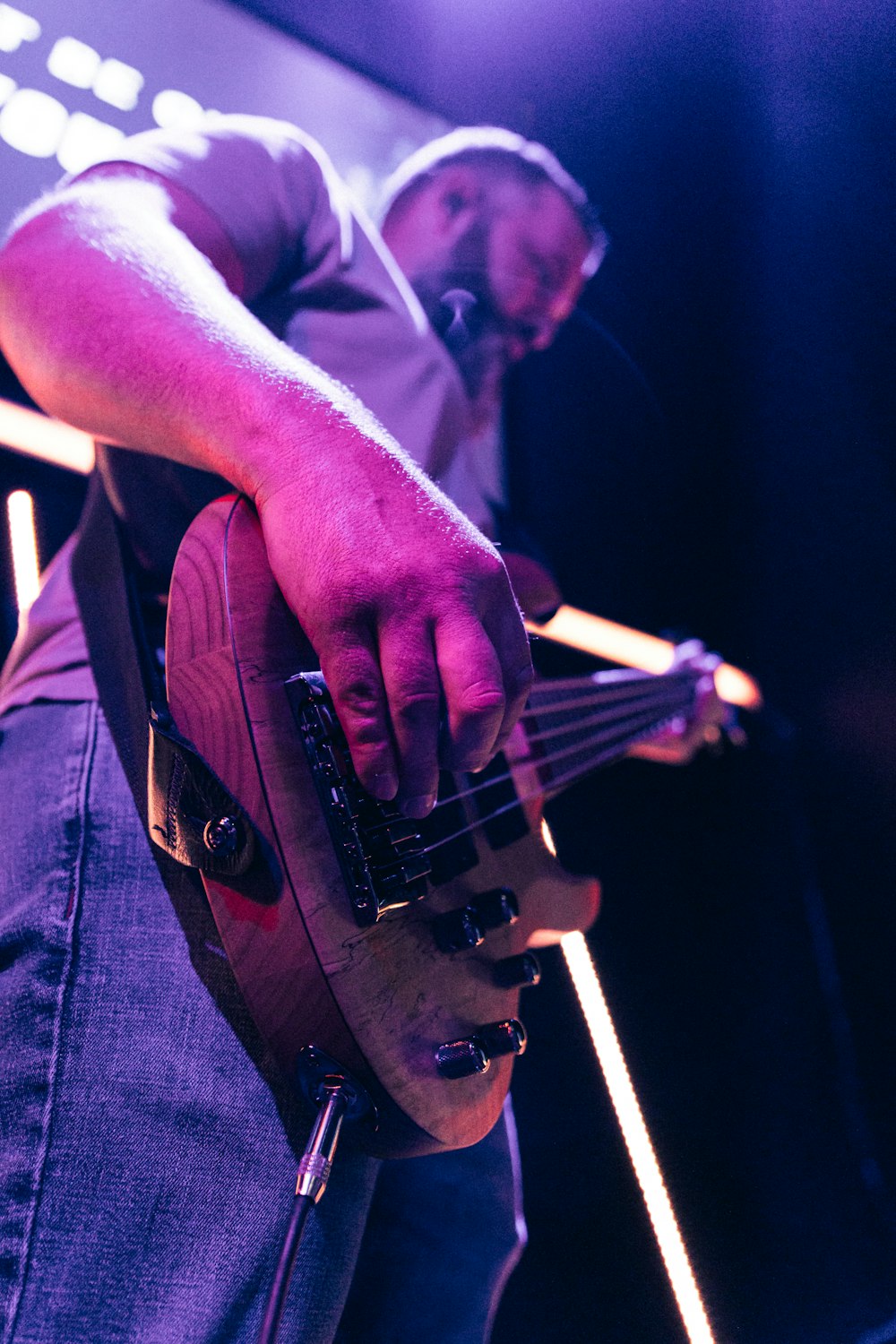 a man playing a guitar