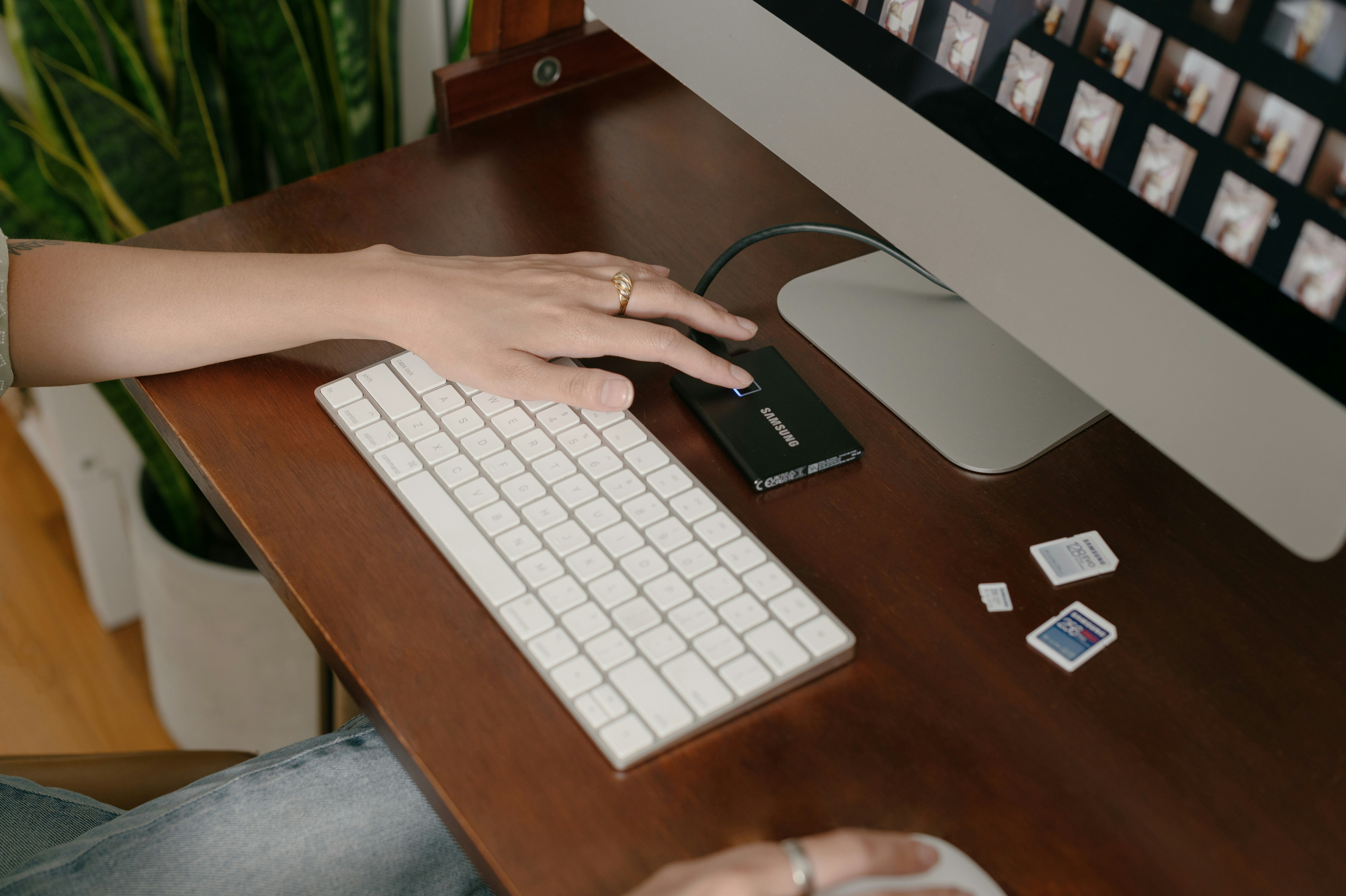 a person typing on a keyboard