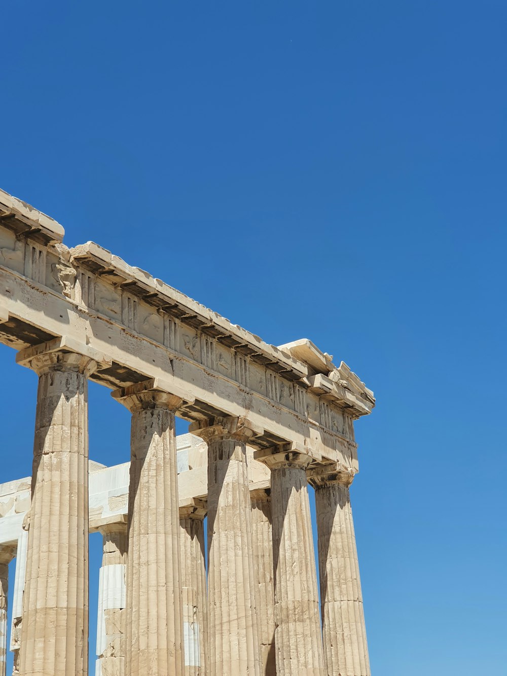 a building with columns