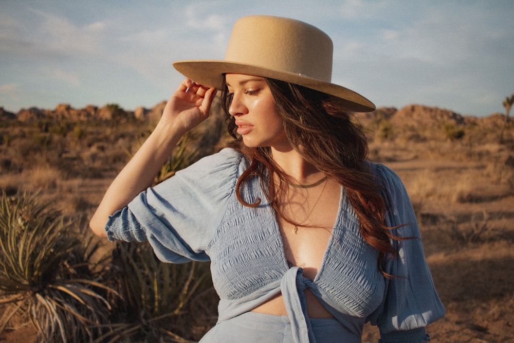 a woman wearing a hat