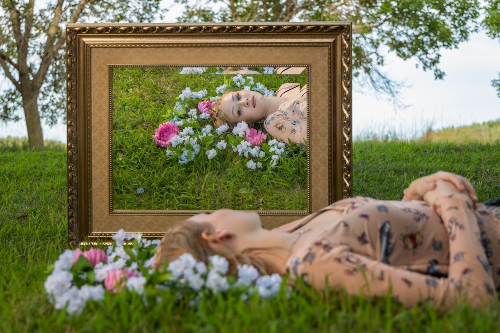 a person lying in a coffin