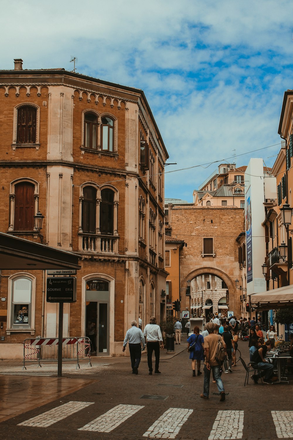 people walking on a street