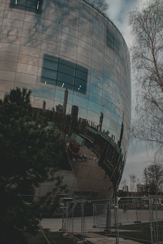 a building with a glass front