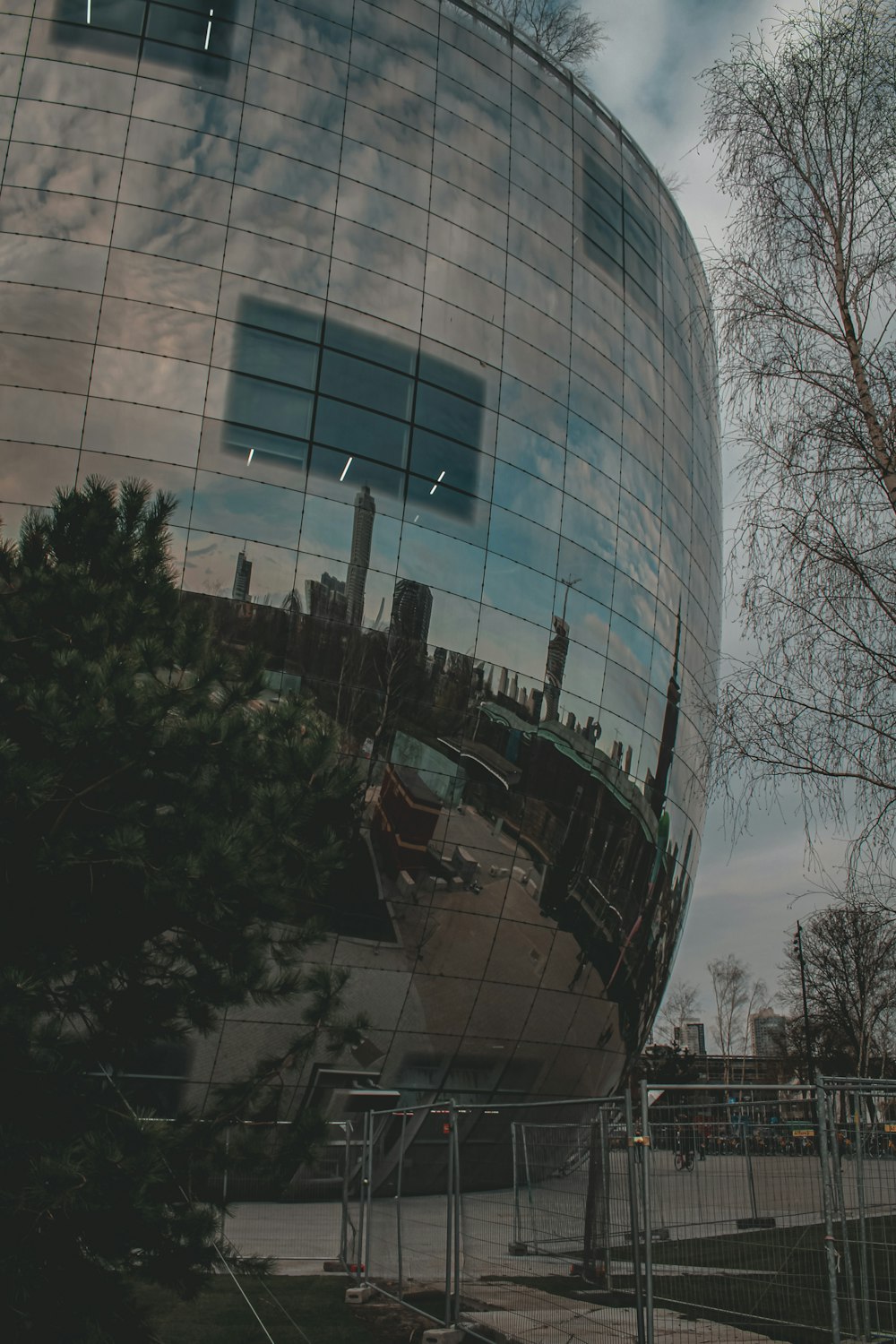 a building with a glass front