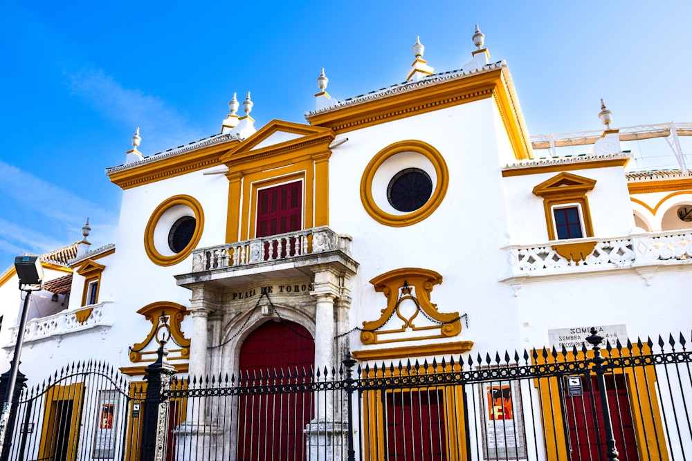 a building with a fence around it