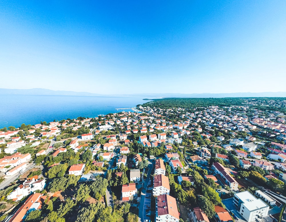 a city with many buildings by the water