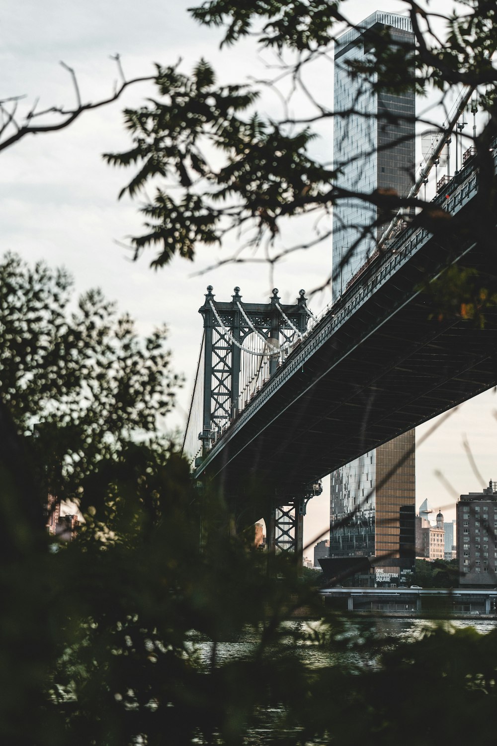 a tall bridge over water