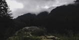 Ketep Pass viewpoint showing misty mountains and forests.