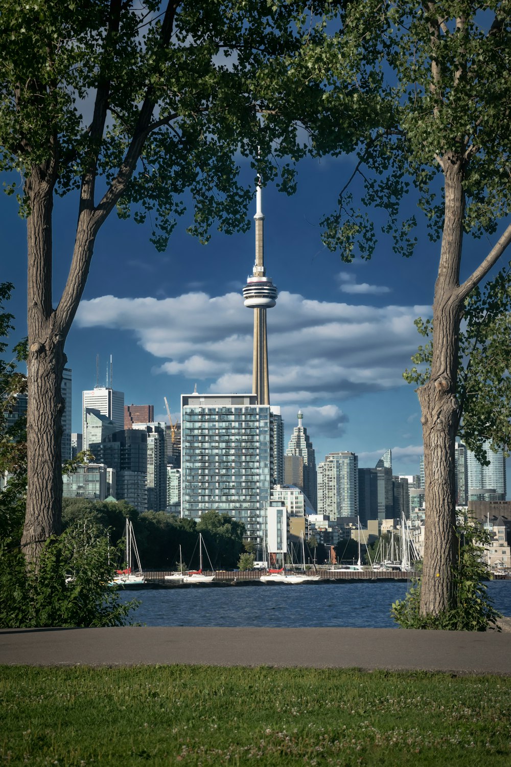 a tall tower in a city