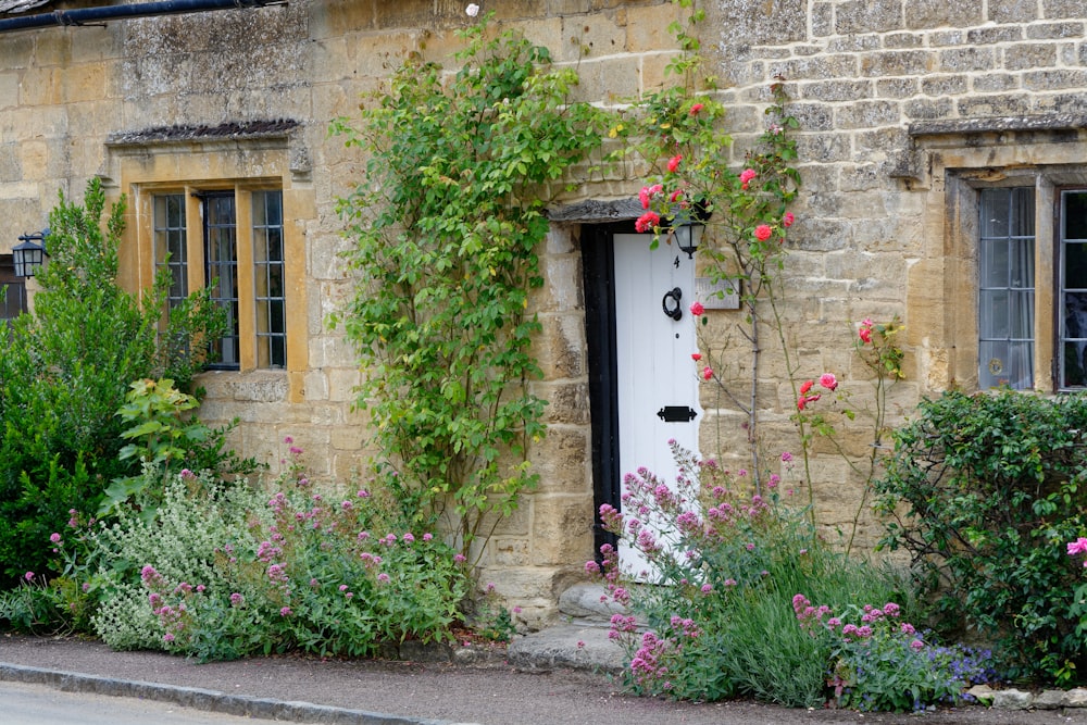 a door in a stone building