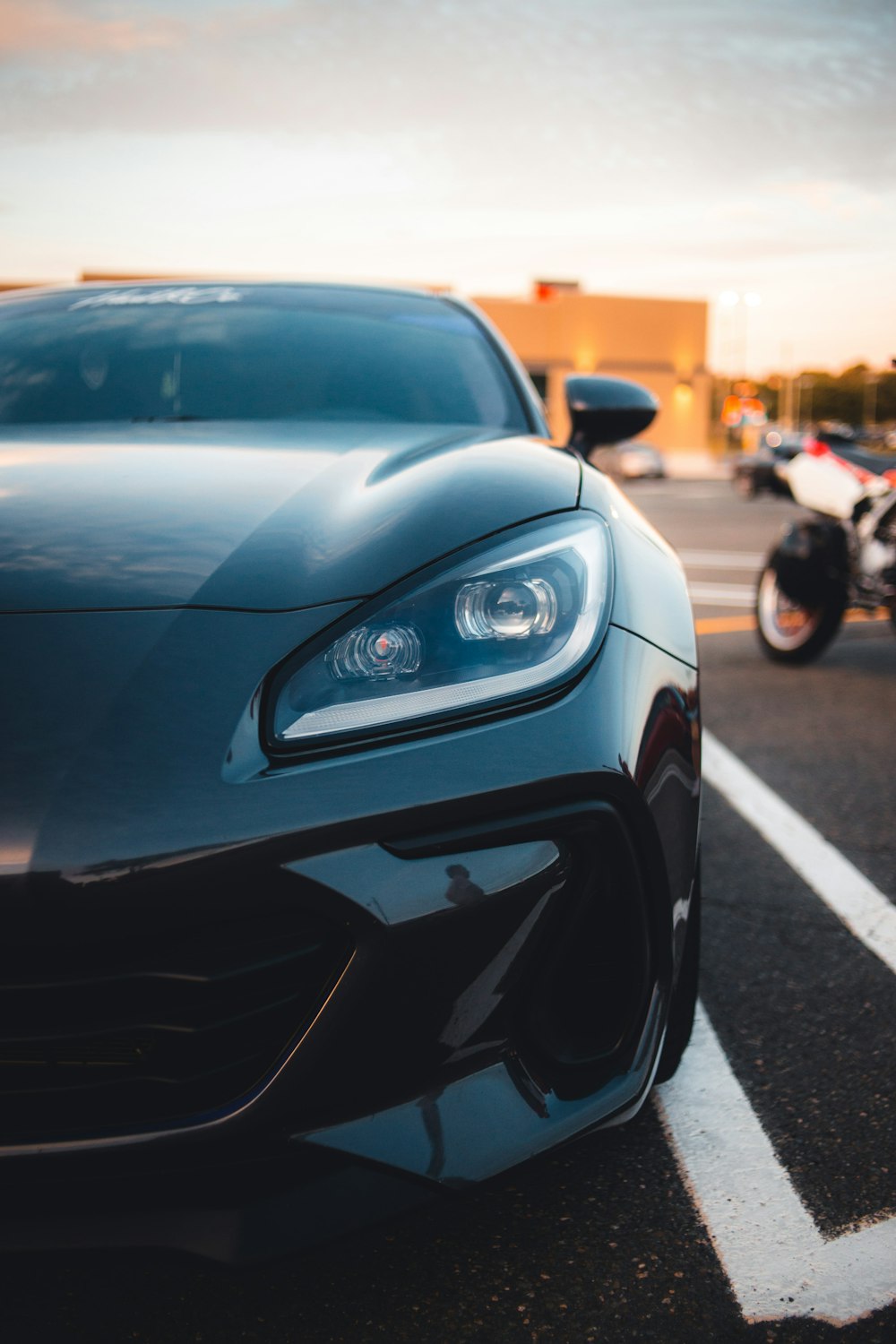 a car parked in a parking lot