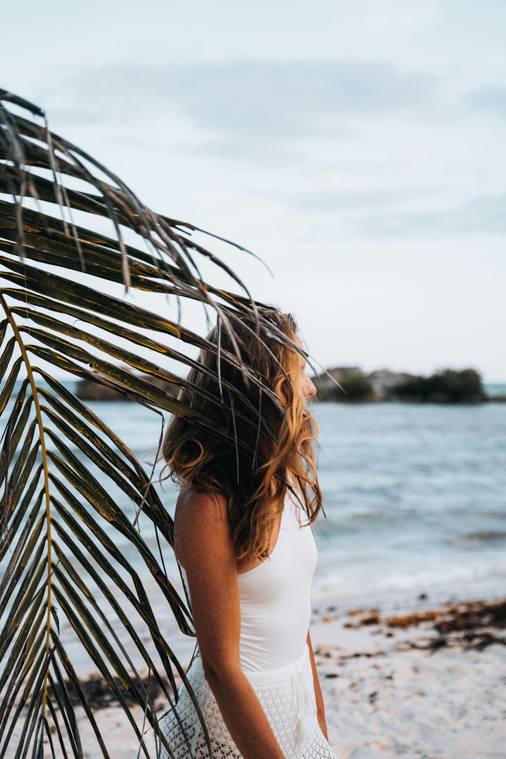 a person standing on a beach