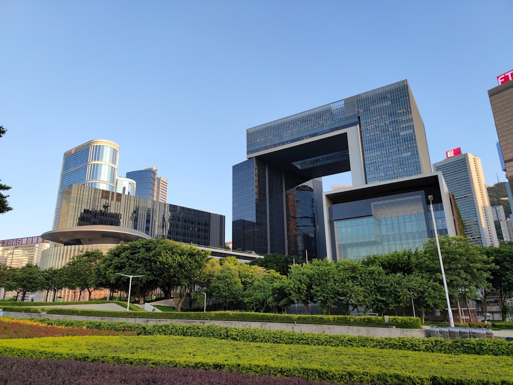 a large building with a sign on it