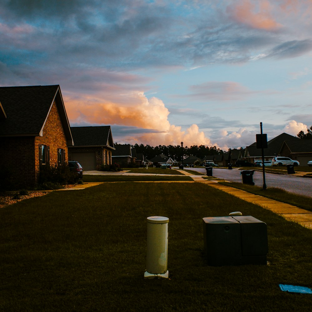 a house with a cloudy sky