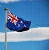New Zealand flag on a pole